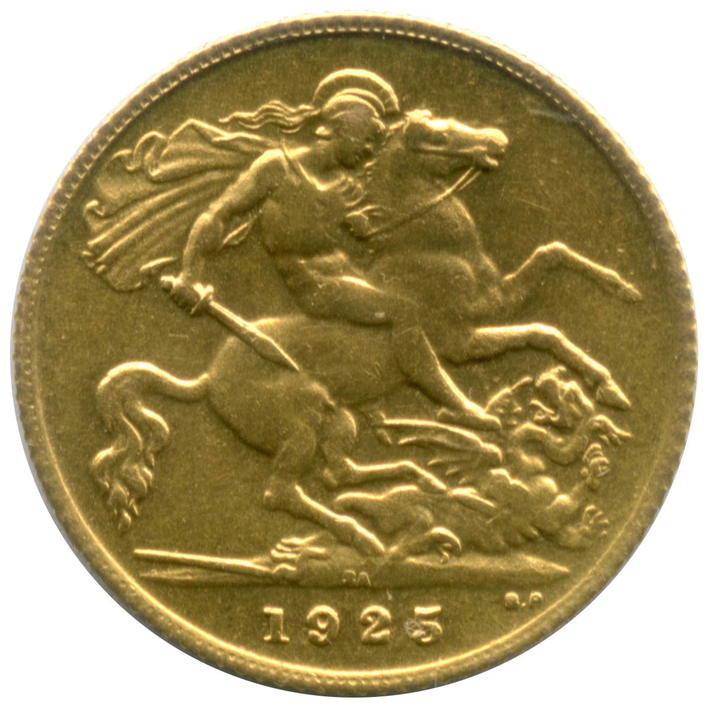 1/2 соверена. Великобритания (Георг V). 1925 г. Золото. XF-
