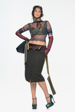 ZARA X JOHN GALLIANO ОДНОТОННАЯ БАНДАНА, ЗЕЛЕНЫЙ