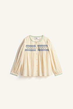 ZARA БЛУЗА С ВЫШИВКОЙ - LIMITED EDITION, ЭКРЮ