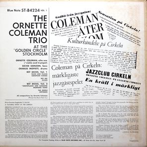 The Ornette Coleman Trio / At The Golden Circle Stockholm, Volume One (LP)