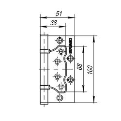 Петля универсальная без врезки FUARO 500-2BB 100x2,5 WAB мат.бронза /32429/ (1 шт)