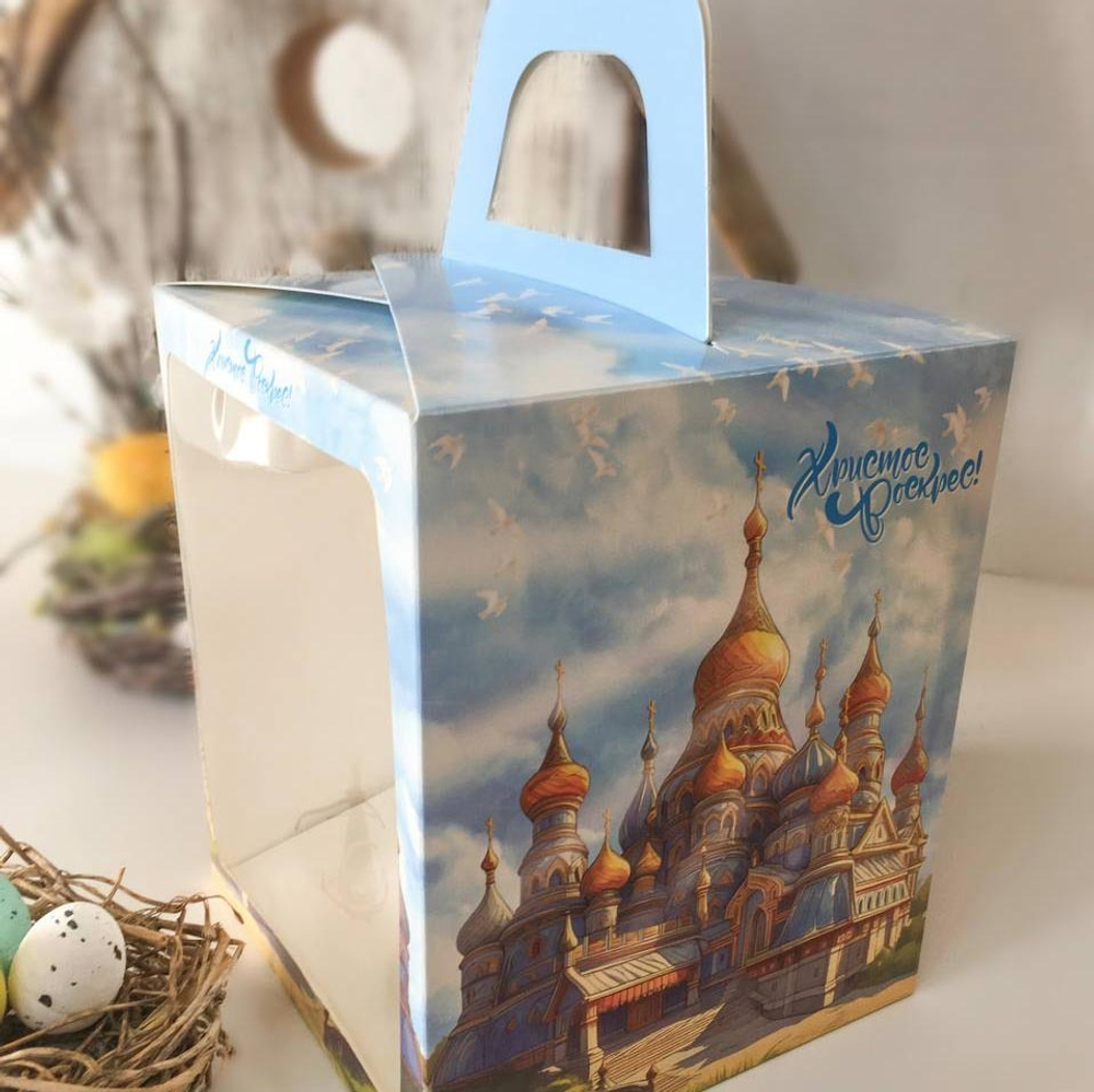 Упаковка под пряничный домик и кулич, 15*15*18 см (ХРАМ)