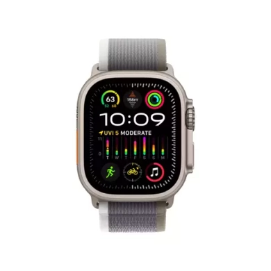 Apple Watch Ultra 2, 49 мм, корпус из титана, ремешок Trail цвета «зелёный/серый»