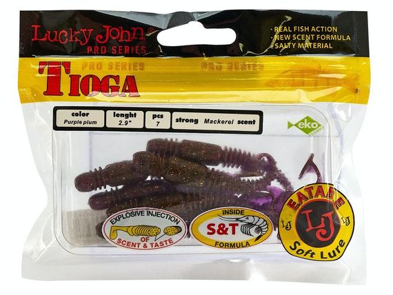 Виброхвосты съедобные LJ Pro Series TIOGA 2.9in (7,4 см), цв. S13, 7 шт.