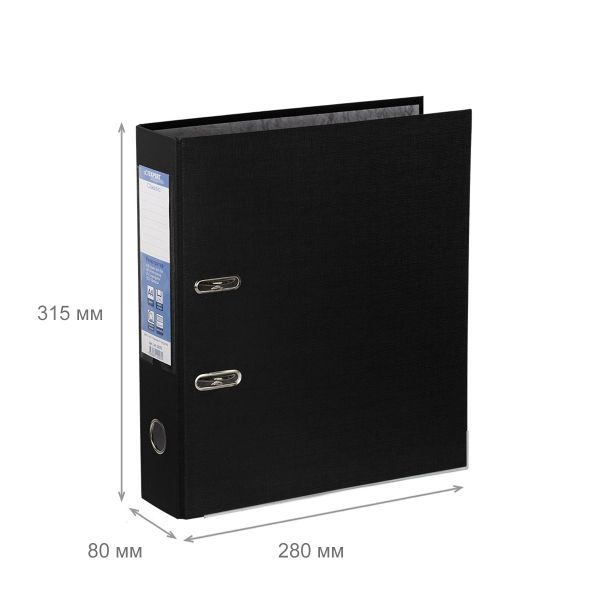 Регистратор PVC, мет.уг. 80 мм, 10 шт, Premier A4 арочный механизм, черный EC1032215, Expert Complete