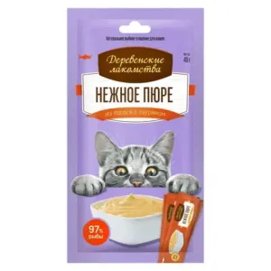 Деревенские лакомства "Нежное пюре из лосося" для кошек