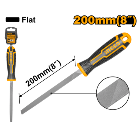 Напильник слесарный плоский INGCO HSFF088 INDUSTRIAL 200 мм