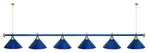 Лампа STARTBILLIARDS 6 пл. (плафоны зеленые,штанга зеленая,фурнитура золото)
