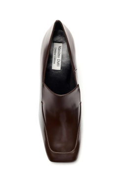 Massimo Dutti Кожаные лоферы на каблуке - Limited Edition, бургунди