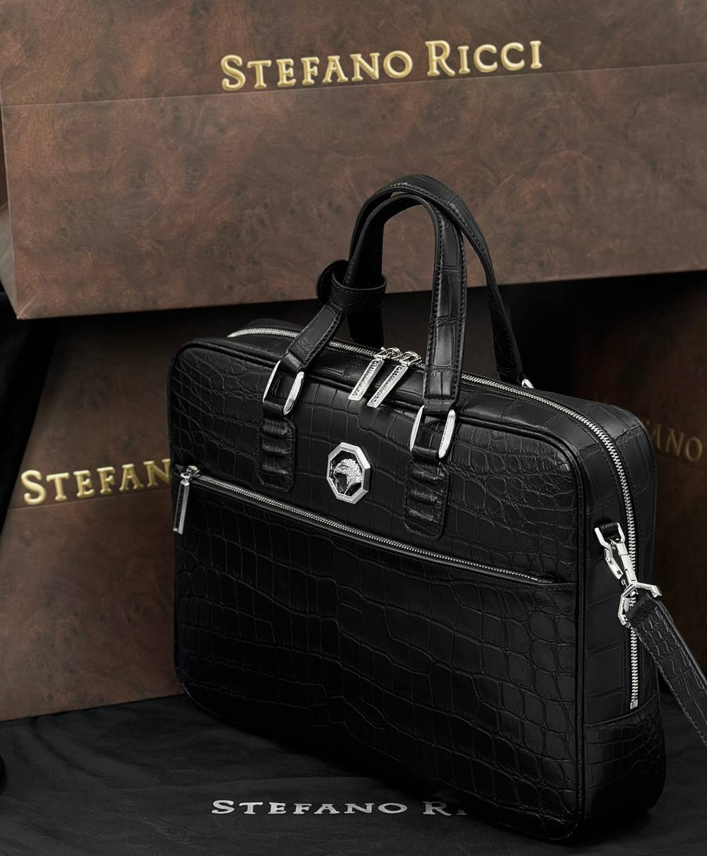 Портфель Stefano Ricci из кожи крокодила