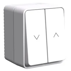 Выключатель для жалюзи двухклавишный IP54 Systeme Electric AtlasDesign Profi54 Белый ATN540119
