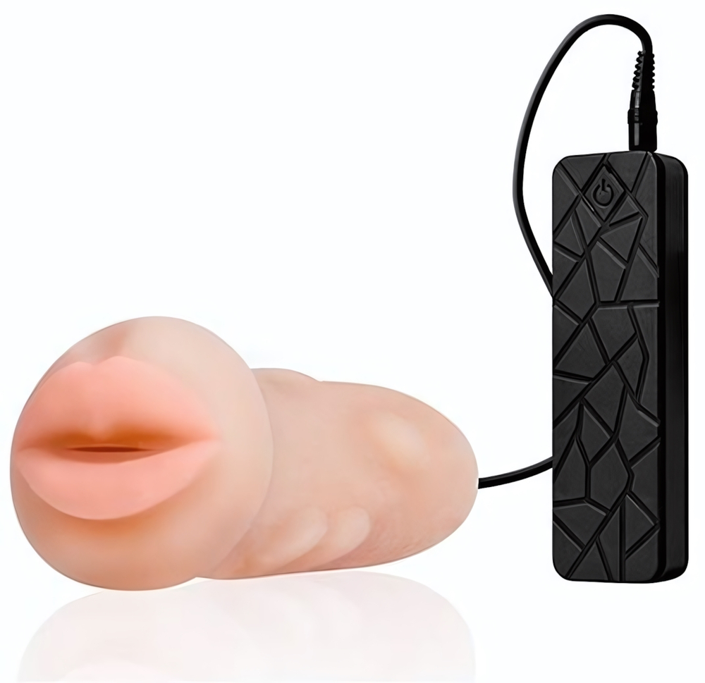 Мастурбатор-ротик с вибрацией REALSTUFF VIBRATING MASTURBATOR MOUTH (Цвет: телесный)