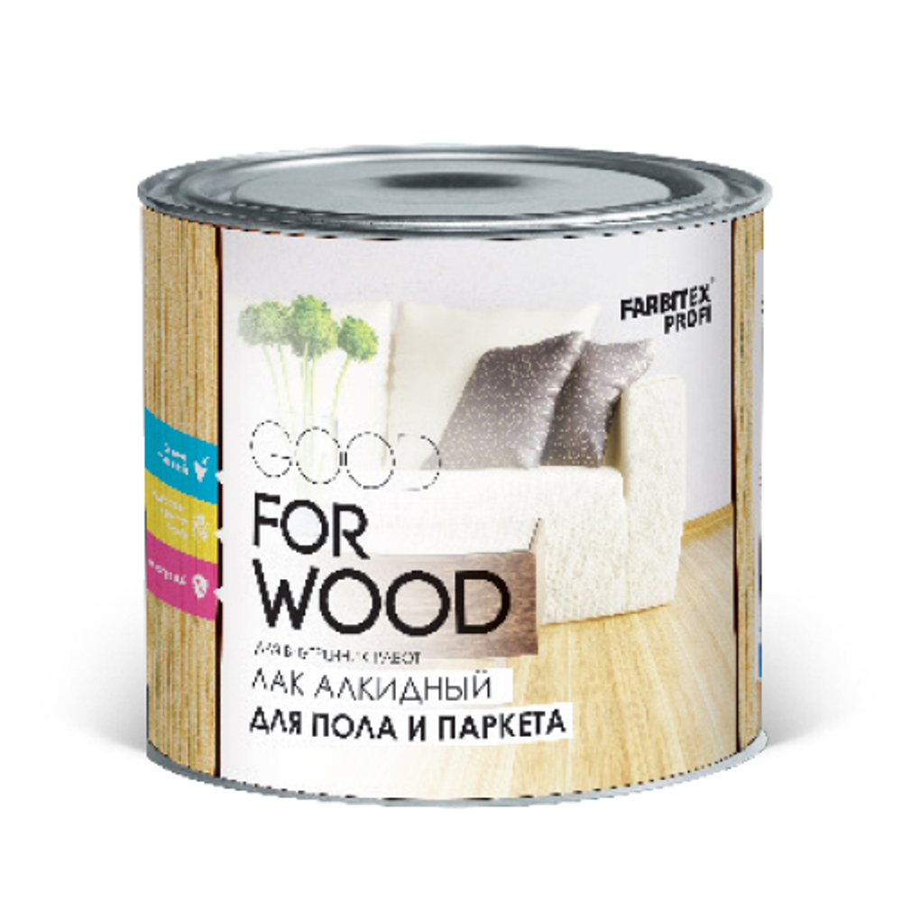 Лак паркетный алкидно-уретановый 0,8л FARBITEX PROFI GOOD FOR WOOD