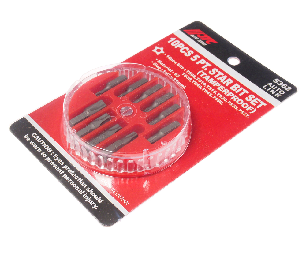 Набор бит 1/4" TORX ТS08-TS50 10 предметов в боксе JTC