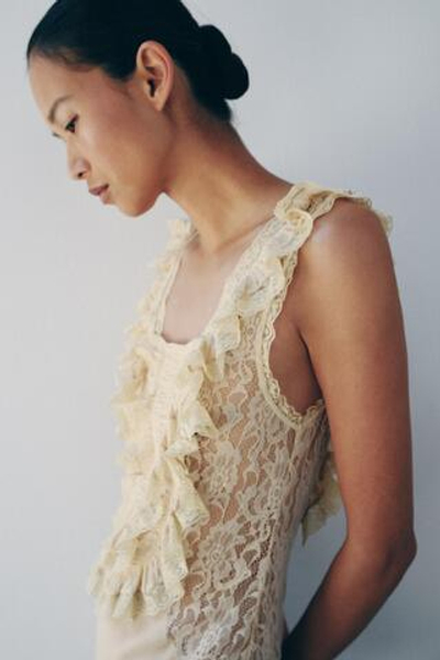 ДЛИННОЕ ПЛАТЬЕ СО СБОРКАМИ И КРУЖЕВОМ — ZARA