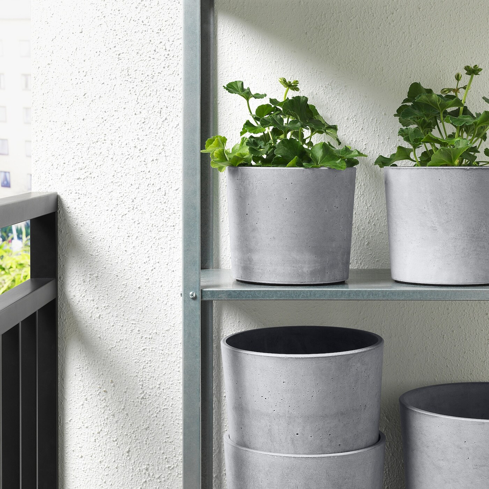IKEA BOYSENBÄR  (ИКЕА БОЙСЕНБÄР)  -  Крышка для цветочного горшка, внутренняя/наружная, светло-серая, 15 см