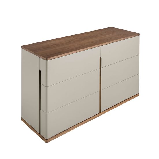 Комод  7168/MC2320DR из серого лака и орехового дерева