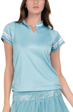 Женская теннисная футболка Lucky in Love Can't Find Me Love Hide Out Short Sleeve - eucalyptus