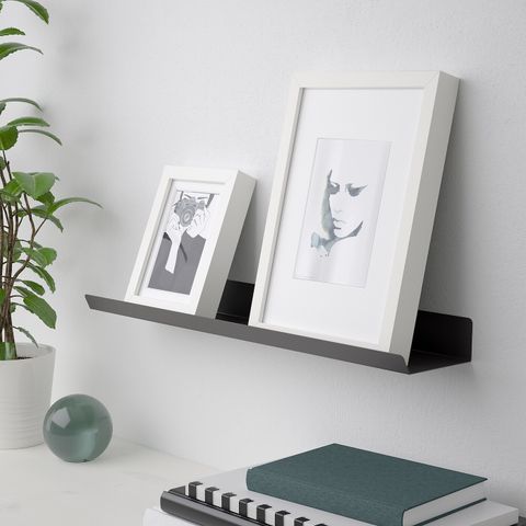 Полка-витрина IKEA MALMBACK (МАЛЬМБАК), Темно-серый, 60 см