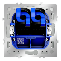 Розетка компьютерная встраиваемая VOLTUM S70 двойная RJ45+RJ45 кат.6, (сталь)