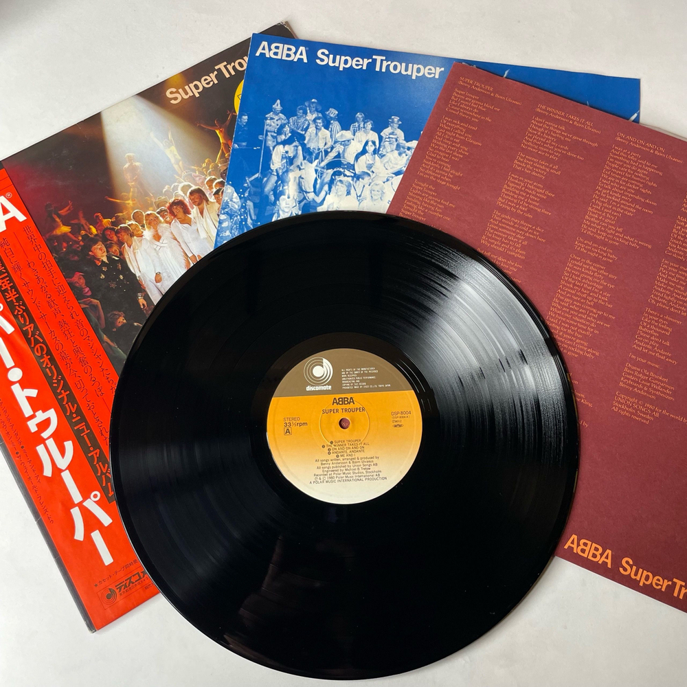 Винтажная виниловая пластинка LP ABBA АББА Super Trouper (Япония 1980) (Оби) Happy New Year