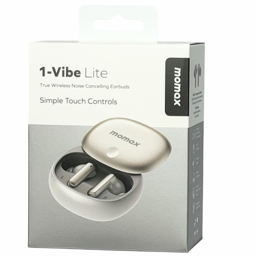 Наушники беспроводные Momax 1-Vibe Lite серебристые
