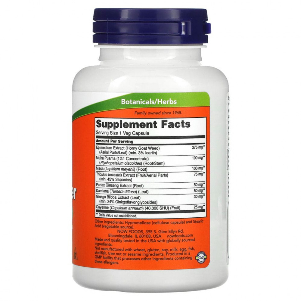 Тестобустер NOW Men's Virility Powder 120 капсул