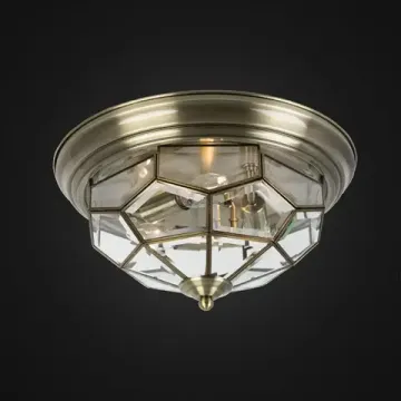 Люстра потолочная витражная 3*Е14 CL442530 бронза старая Витра-1 Citilux