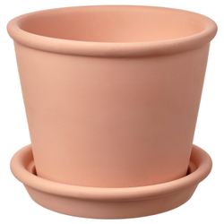 IKEA MUSKOTBLOMMA  (ИКЕА МУСКОТБЛОММА)  -  Горшок с поддоном - для дома/улицы терракота 12 см