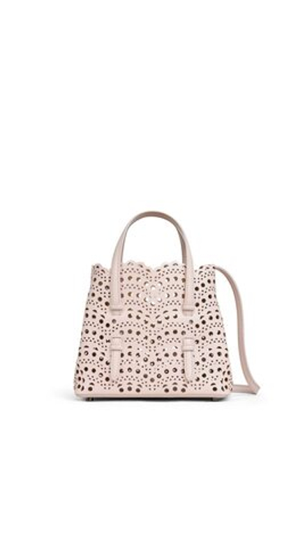 ALAÏA СУМКА MINA 20 ИЗ ТЕЛЯЧЬЕЙ КОЖИ, РОЗОВЫЙ