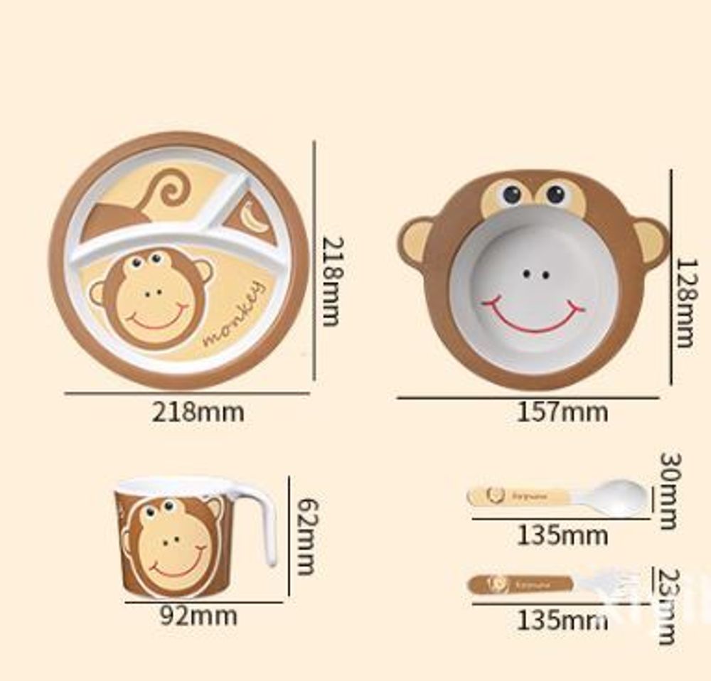 Набор посуды из бамбука "Bamboo Fibre", обезьяна Набор посуды из бамбука "Bamboo Fibre", обезьяна
