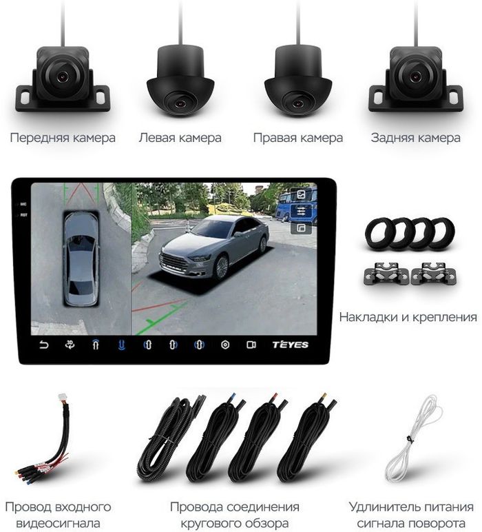 Магнитола для Mercedes-Benz S W220 1998-2005 (без штатного усилителя, рамка дерево) - Teyes CC3-2K-360 монитор 9.5" 2K QLED на Android 10, Быстрая, CarPlay, 4G SIM-слот, 4 камеры в комплекте