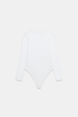 ZARA БОДИ С ДЛИННЫМИ РУКАВАМИ, БЕЛЫЙ