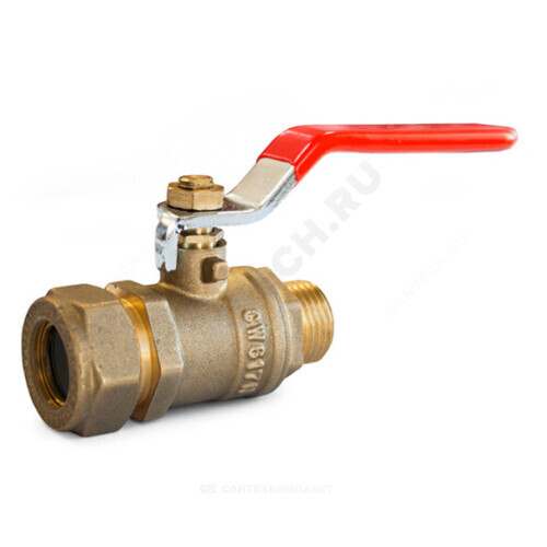 Кран шаровой латунь 15х1/2" Ру50 НР/обжим рычаг STAHLMANN SVLM1501/2NEF