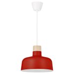 Подвесной светильник IKEA BUNKEFLO (БУНКЕФЛО), Красный / береза, 36 см