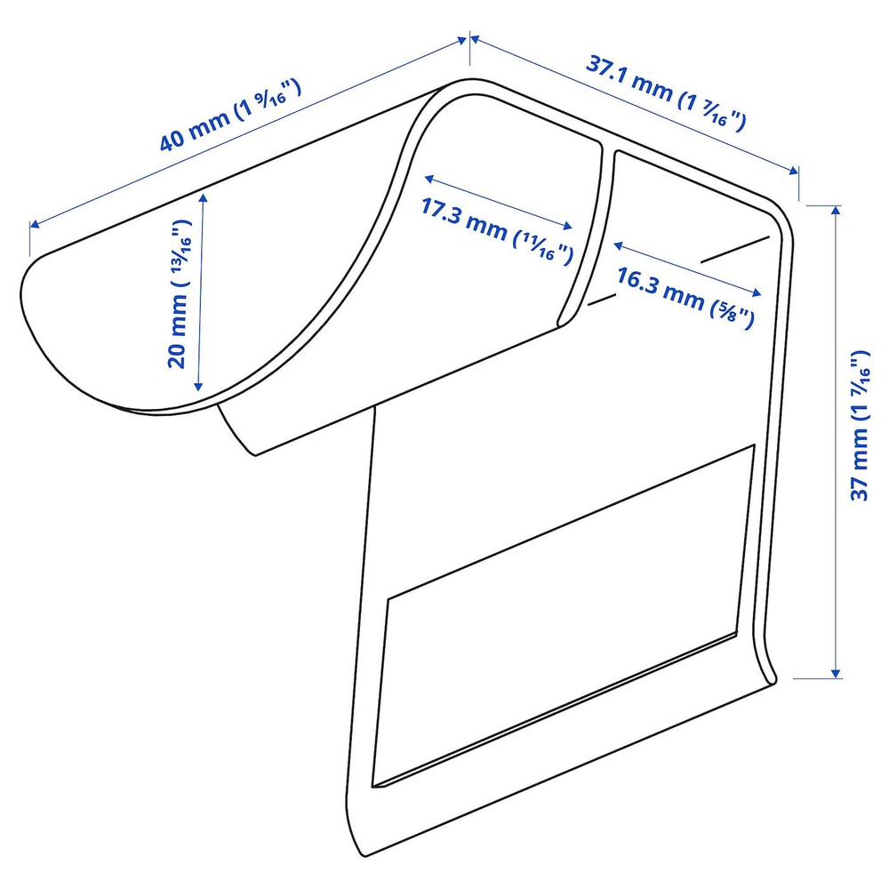 IKEA DRAGSMARK (ИКЕА ДРАГСМАРК) — Обжимная ручка, белая, 40 мм, фото 5