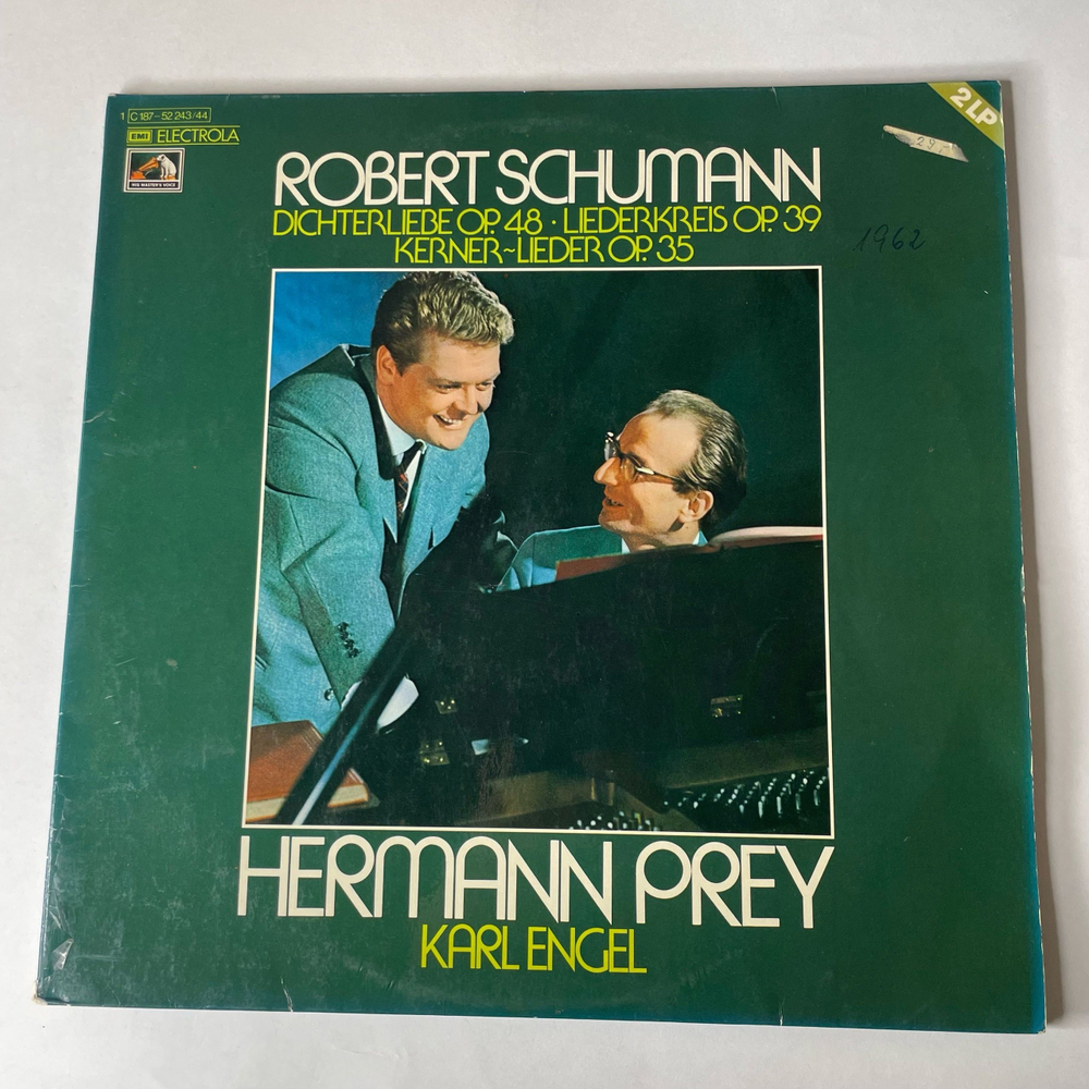 Винтажная виниловая пластинка LP Robert Schumann, Hermann Prey, Karl Engel, Dichterliebe Op.48, Liederkreis Op.39, Kerner Lieder Op. 35 (Германия 1975)