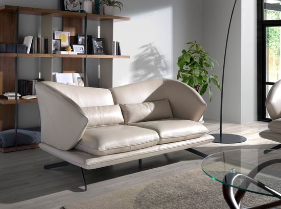Диван 2-х местный 6145/KF2157-2P-M5652 Angel Cerda кожаный с декоративными подушками