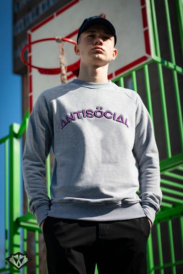 Свитшот Antisocial Sweatshirt Heather Grey 2.0 (серый)