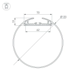 Профиль SL-ROUND-D120-2000 ANOD (Arlight, Алюминий)