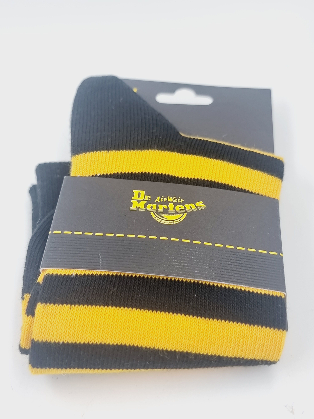 DR. MARTENS Носки спортивные из смесового хлопка, желто-черные в полоску, M/L (42-48), 1 пара (Из Финляндии)