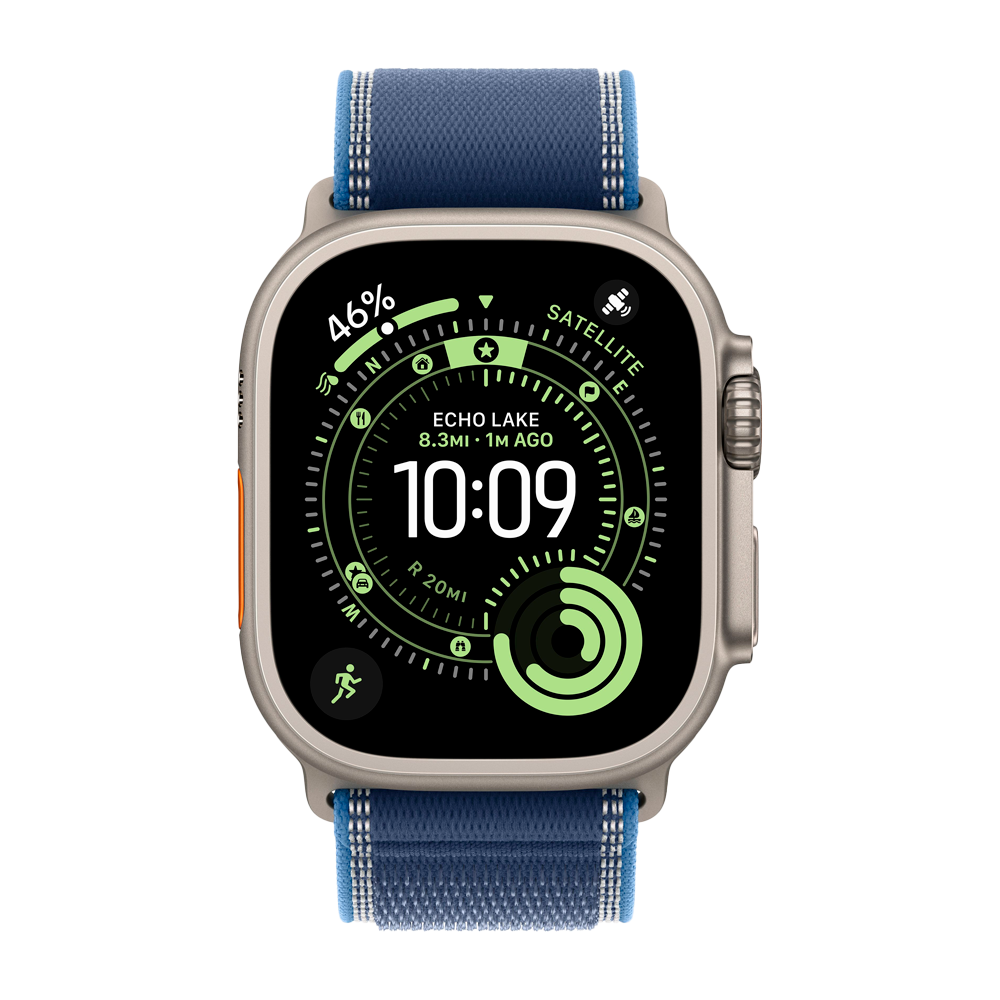 Умные часы Apple Watch Ultra 3 (2025) GPS + Cellular, 49mm, Natural Titanium Case with Blue/Bright Blue Trail Loop, S/M