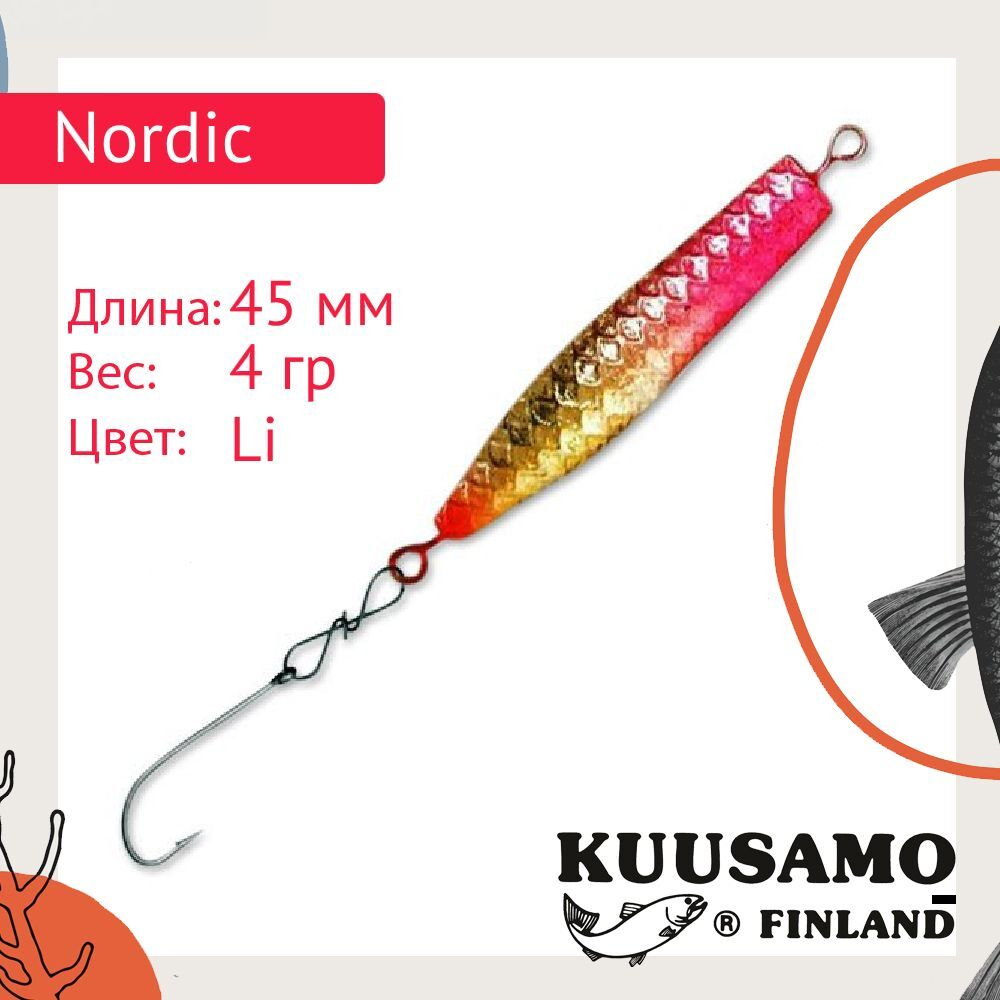 Блесна для рыбалки вертикальная зимняя Kuusamo Nordic