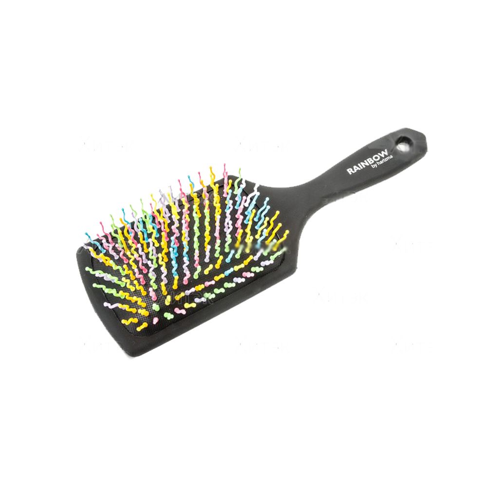 Щетка массажная Harizma Rainbow h10702 (широкая, черная) - 2