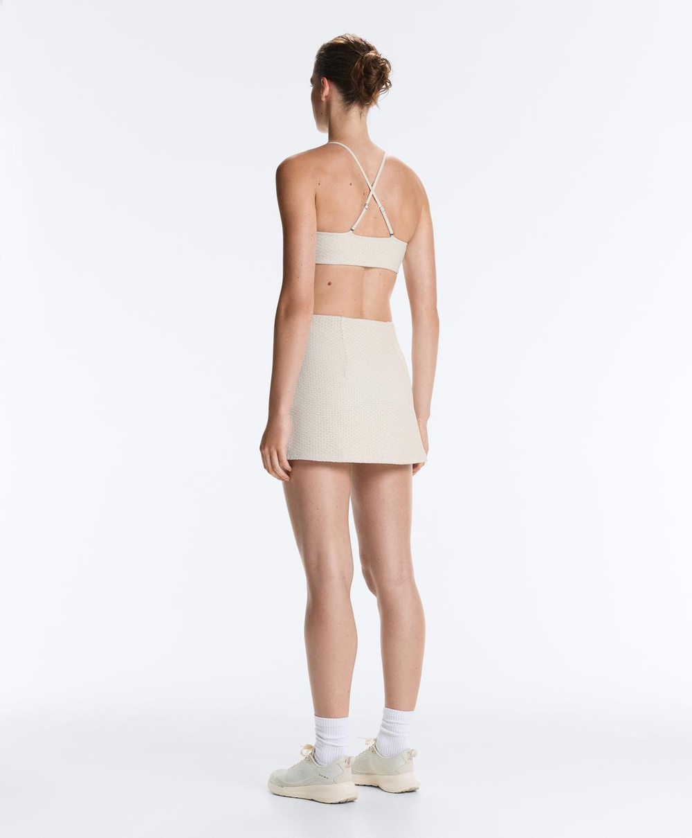 Oysho Юбка Comfortlux из вязаного материала, светлый экрю