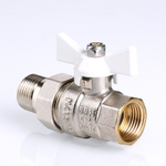 Кран шаровой Valtec BASE с полусгоном 1/2" вн.-нар. белая рукоятка (VT.227.NW.04)