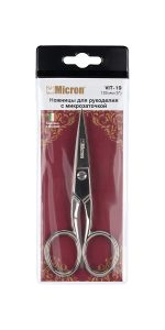 Ножницы рукодельные 12.5 см, в чехле, с микро заточкой, Micron VIT-19