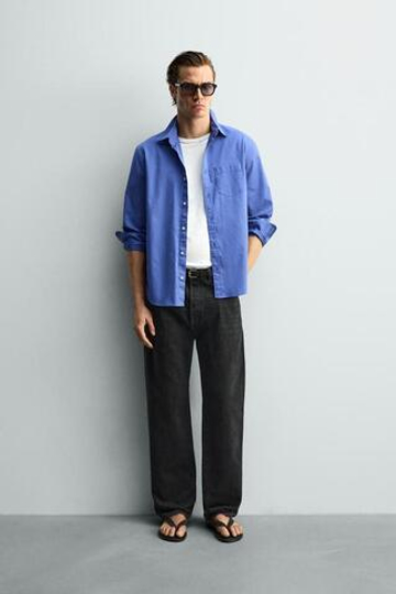ZARA ДЖИНСЫ STRAIGHT FIT, ЧЕРНЫЙ