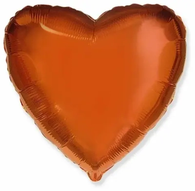Сердце Orange 18"/45см шар фольга