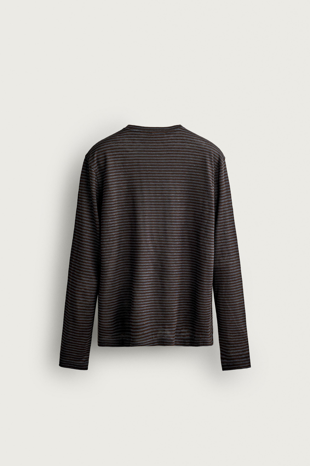 ЖАККАРДОВАЯ ФУТБОЛКА В ПОЛОСКУ ИЗ КОНОПЛИ И ВИСКОЗЫ — ZARA